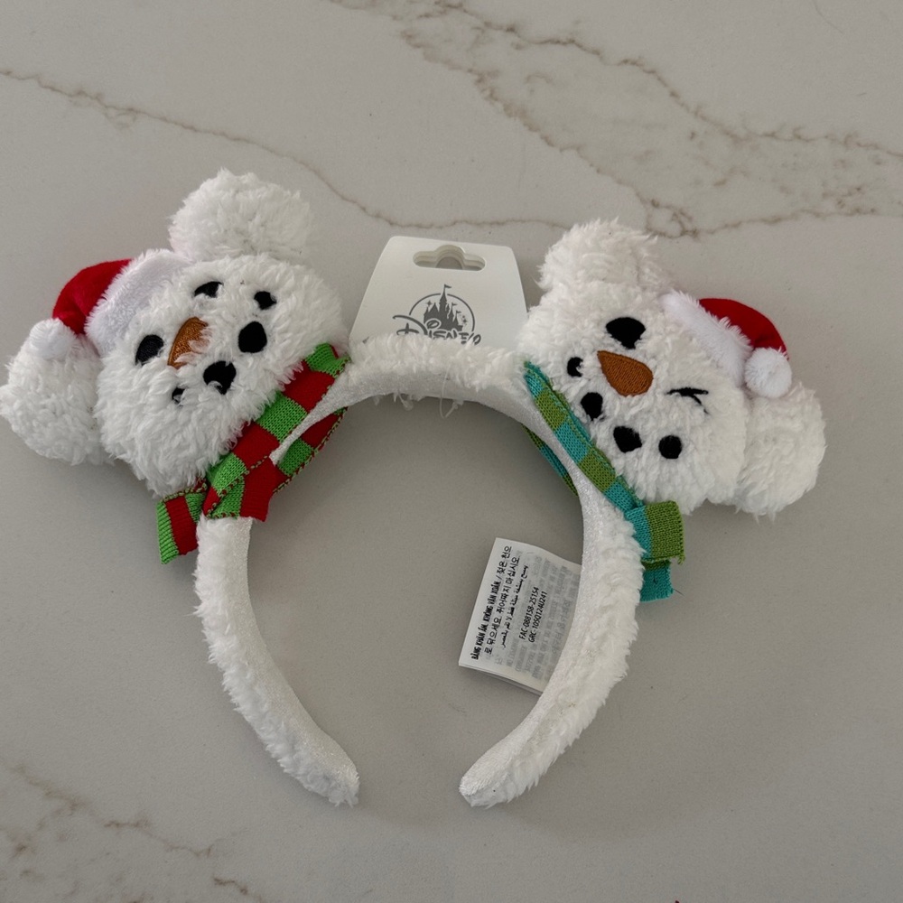 Disney Mickey Mouse Snowman Holiday Ear Headband - Picture 2 of 5